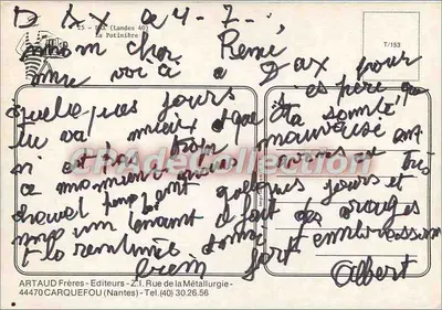 Jardim público — vista de descanso — ARTAUD Frères, Nantes — Verso