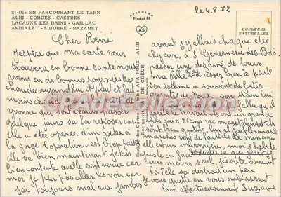 En parcourant le Tarn — carte postale de collection avec collage de lieux et carte du département — Société des Cartes Postales d'Albi — Verso