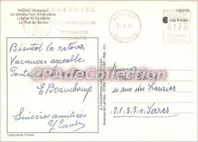 Najac — Castelo e igreja — Edições LTO — Verso