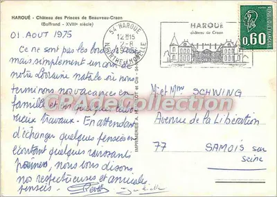 Castelo dos Príncipes de Beauveau-Craon — Haroué — Impressoras A. HUTELLOT e Cia — Verso