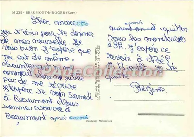 Beaumont-le-Roger — ruínas de abadia, ponte, flores, igreja — Émy — Verso