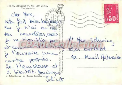 Mougins (A.-M.) — Vista geral — Éditions S.E.P.T. n°144-59 — Verso