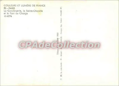 Parijs — De Conciergerie, de Heilige Kerk en de Wisselbrug — Uitgaven Arouet — Achterkant