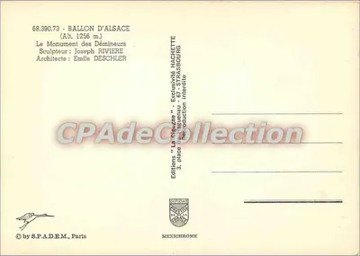 Ballon d'Alsace — Pomnik Demontażyści — Wydawnictwo 'La Cigogne' nr 68.390.73 — Rewers