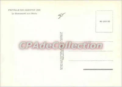 Friville-Escarbotin — Monumento aos Mortos 1914-1918 — Éditions La Cigogne — Verso