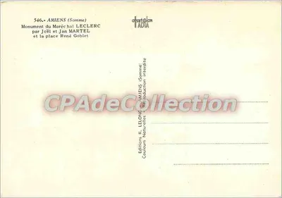 Amiens (Somme) — Pomnik Marszałka Leclerca i plac René Goblet — Éditions R. Lelong — Rewers