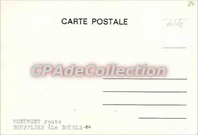 Monumento aos Mortos — Boufflers, estrada de Boisle — editor CPAdeCollection — Verso