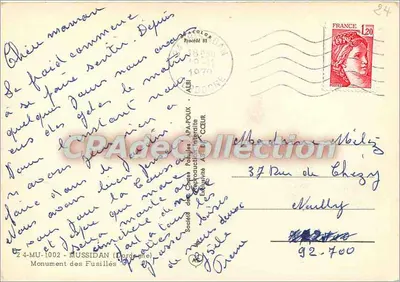 Monument van de Schutters — Mussidan (Dordogne) — Société des Cartes Postales A. Cœur — Achterkant