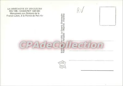 Monument aos Bretones da França Livre — Camaret, Ponta de Pen-Hir — Edição Art JOS — Verso