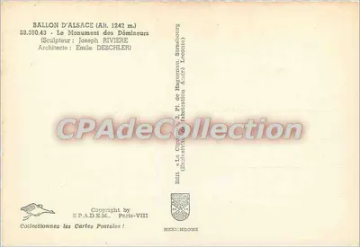 Ballon d'Alsace — Pomnik Minówców — Wydawca SP.ADEM, Paris-VIII — Rewers