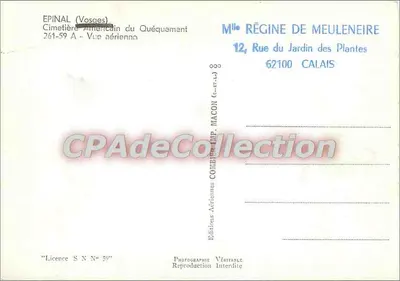 Amerykański cmentarz w Quéquément — Epinal (Vosges) — Wydawnictwo Aériennes MACON — Rewers