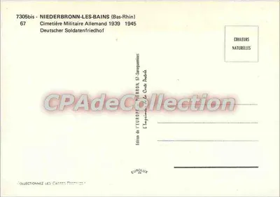 Cmentarz wojskowy niemiecki — NIEDERBRONN-LES-BAINS (Bas-Rhin) — Wydawnictwo EUROP, 7305bis — Rewers
