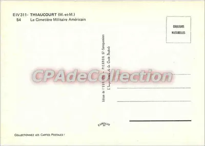 Thiaucourt (M.-et-M.) — Amerykański Cmentarz Wojskowy — Wydawnictwo Europy, Pierron — Rewers