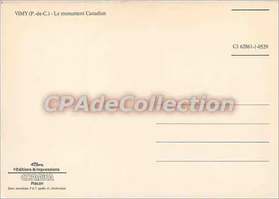 ヴィミーのカナダ記念碑 — 著者・シンク、シリーズ番号 C3 62861-1-0529 — 裏面