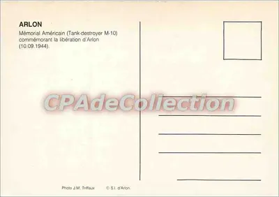 Arlon — Memorial americano (Tank-destroyer M-10) — S.I. d'Arlon — Verso