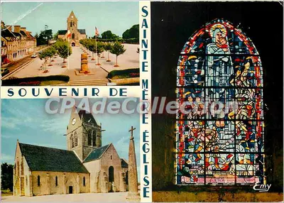 Sainte-Mère-Église — Igreja do século XIV e vitral comemorativo da libertação — Éditions Normandes LE GOUBEY
