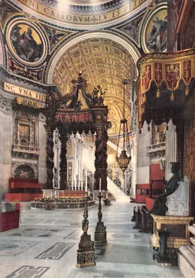 Basílica de São Pedro — Altar papal — Rotalfoto Milano N. 513 c