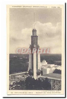 Monument des Forces d'OuTremèr — Exposition Coloniale Internationale — Paris 1931 — L. Lecuyer et Buthrilot, n° 311