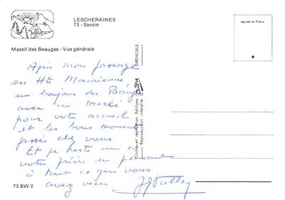 Lescheraines — ogólny widok masowiska Beauges — wydawca Grenoble, nr 73 BW 2 — Rewers