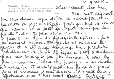 Besançon — widok z lotnictwa Faubourg Rivotte, Portu fluvialnego i Doliny Doubs — wydawca Cim — Rewers
