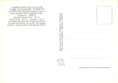 Ponte de Mindin — sobre o rio Loire — editor Editions d'Art JOS, Chateaulin — Verso