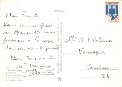 Marseille — widok panoramiczny złożony z 5 scen — Wydawnictwo TARDY — Rewers