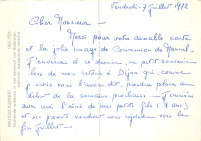 Dois bisões na floresta — cena animal — editor Wilhem Kuhnert, Amsterdam — Verso