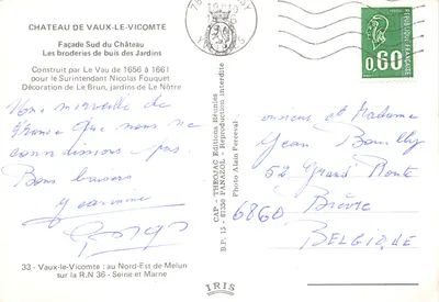 Castelo de Vaux-le-Vicomte — Fachaça Sul do Castelo e dos Jardins — Editor IRIS — Verso