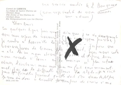 Cássia de Santa Teresinha da Criança Jesus — editor Edições Office Central de Lisieux, n° OCL 141 bis — Verso