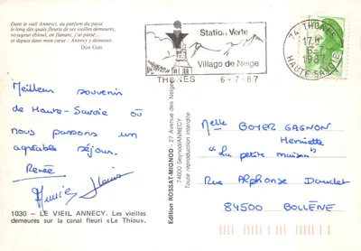 Annecy — widok na kanał i góry — Wydawnictwo ROSSAT-MIGNOD — Rewers