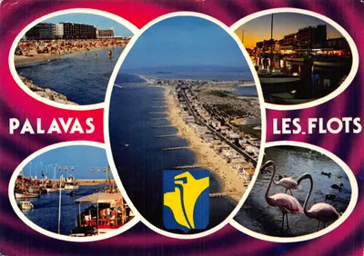 Palavas-les-Flots — vista aérea da praia e das praias, com os flots e os flamingos-rosa — edições de france
