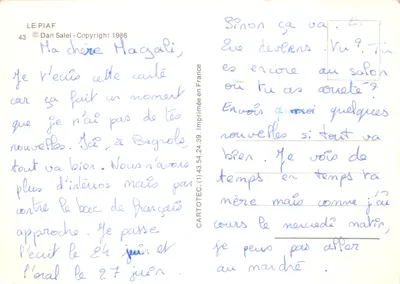Pássaro amarelo esperando uma ligação — desenho de Dan Salel — editor CARTOTEC, n°43 — Verso
