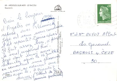 Argeles-sur-Mer — vista panorâmica e lâmpadas de rua — Éditions St. Audumares, n°3459 — Verso