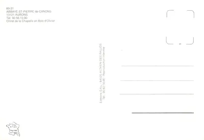 Cristo da Capela de Bois d'Olivier — escultura em madeira — editor Editions G.A.L. n°89-31 — Verso