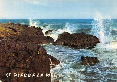 Saint-Pierre-la-Mer — ondas sobre os rochedos — Edições Fleury