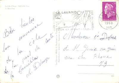Le Mourillon — widok wybrzeża Azorów w Toulonie (Var) — Wydawnictwo « MAR » Wydane w Francji — Rewers