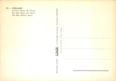 Versailles — Bassin de l'Hiver — Éditions d'Art — Verso