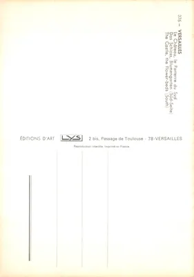 Castelo de Versailles — Jardim do Sul — Éditions d'Art LYS — Verso
