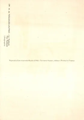O Paddock — cena de haras — H. de Toulouse-Lautrec, editor Fernand Hazan — Verso