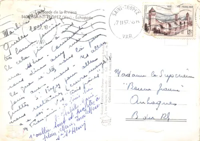 As margens do rio — Vista — Edições da França, Saint-Tropez — Verso