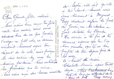 Lyon — Cenas pitorescas e vida local — Editor: DITIONS GUYOT, Lyon — Verso