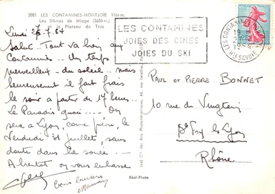 Les Contamines-Montjoie — Dômes de Miage (3600 m) i Plateau du Truc — Cie des Arts Photomécaniques, nr 2081 — Rewers