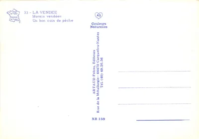 La Vendée — Pântano vendeano, cena de pesca — editor ARTAUD Frères — Verso