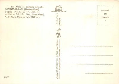 Kerk van Savines-le-Lac — uitgever ITALCOLORE, nr. 05-32 — Achterkant
