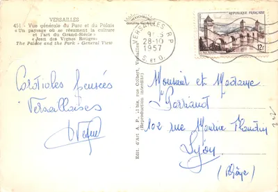 Versajles — Ogólny widok Parku i Pałacu — Wydawca VESICHROME, nr 451 — Rewers