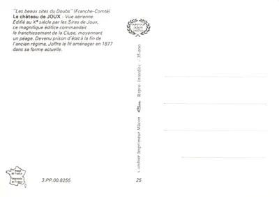 Zamek de Joux — Widok z lotu — Wydawca Mâcon — Rewers