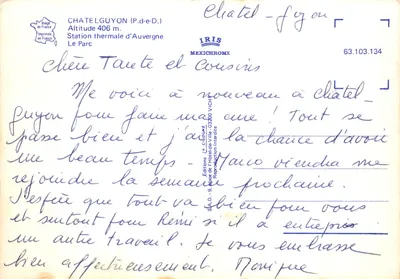 Châtelguyon (P.d.e-D.) — Estação Termal de Auvergne, O Parque — Edições IRIS MEXICHROME n°63.103.134 — Verso