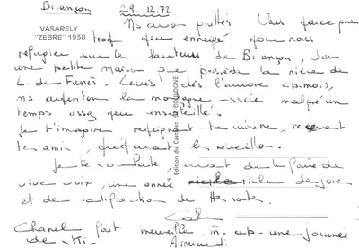 Zébre — motivo gráfico — Vasarely, edição de Boulogne, n° 1272 — Verso