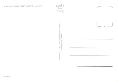Privas nos Vivarais — vista aérea com viaduto e campings — Éditions Cellard — Verso