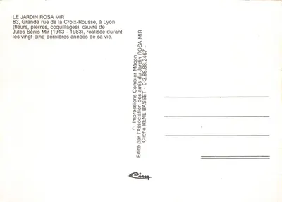 Ogród Rosa Mir — dzieło Jules Sénis Mir — wydawca Impressions René Basset — Rewers